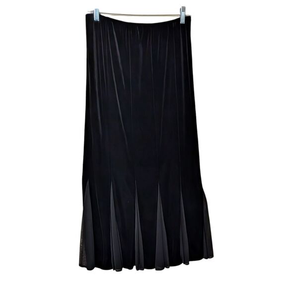 MSK Evening velvet maxi skirt size 12 pull on sheer panels Gusset dressy event - Picture 10 of 11